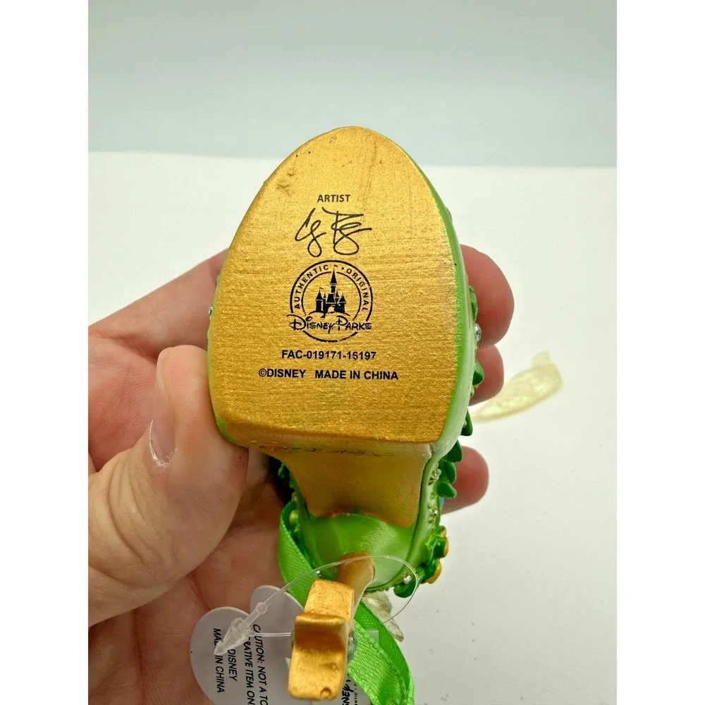 Disney Parks Runway Shoe Ornament Princess Tinker Bell Wing Damage High Heel Tag